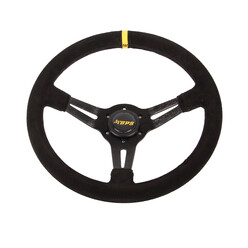 Volant BPS Tulipé 70 mm, Cuir Noir Retourné